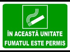 Indicator in aceasta unitate fumatul este permis