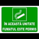 Indicator in aceasta unitate fumatul este permis